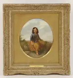 Paul Falconer Poole, Untitled, holding a sheaf of wheat oil on canvas