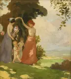 Arthur Henry Jenkins, Untitled, Arthur Henry Jenkins (1871-1940) A spring celebration oil on canvas 24 x 22cm