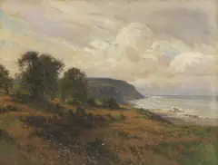 Sidney Valentine Gardner, Untitled, Sidney Valentine Gardner (1869-1957) A coastal landscape oil on canvas 86.5 x 112cm .