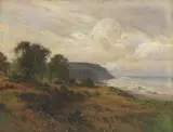 Sidney Valentine Gardner, Untitled, Sidney Valentine Gardner (1869-1957) A coastal landscape oil on canvas 86.5 x 112cm .