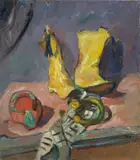 Max Beckmann, Stilleben mit gelben Stiefeln, 1912, Öl auf Leinwand. Doubliert