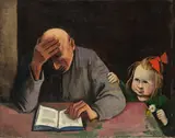 Alter Mann mit Kind by Karl Hofer, 1924, Öl auf Leinwand, sold May 2014
