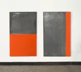 Ohne Titel (Diptychon) by Günther Förg, 1994, 2teilige Arbeit: Jeweils Acryl auf Blei, auf Holz montiert, sold Nov 2013