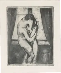 Edvard Munch, Der Kuss, 1895, Kaltnadel und Ätzung auf Velin