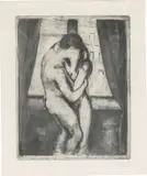 Edvard Munch, Der Kuss, 1895, Kaltnadel und Ätzung auf Velin