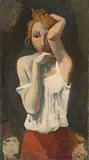 Mädchen mit erhobenem Arm by Karl Hofer, 1943, Öl auf Leinwand. Randdoubliert, sold May 2013