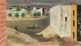 Werner Heldt, Gewitternachmittag an der Spree, 1951, Öl auf Leinwand