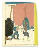 Neo Rauch, Leitung, 1997, Öl auf Sperrholz