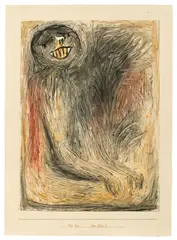 Paul Klee, Dein Ahn?, 1933, Kleisterfarbe auf Papier, vom Künstler auf Karton aufgelegt