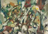 Fritz Winter, Komposition 38 (Grün), 1938, Öl und Sand auf Leinwand