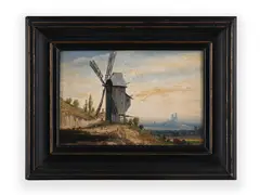 Anton Waldhauser, Windmill, Late 19th/early 20th century, Oil on wood