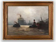 Rudolf Anton Guba, Hamburg, Around 1930, Oil on cardboard