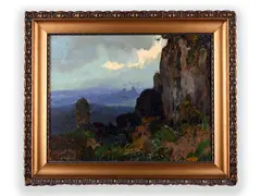 Gustav Macoun, Landscape, 1911, Oil on cardboard
