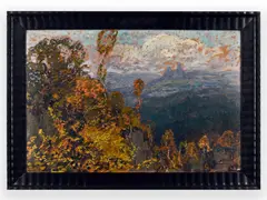 Gustav Macoun, A View of Trosky Castle, 1912, Oil on cardboard