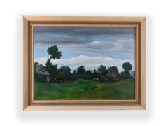 Rudolf Bém, On the Edge of a Village, 1937, Oil on cardboard