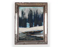 Miloš Endler, Winter Landscape, 1942, Oil on canvas
