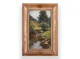 Ivanka Bukovac, Brook Near Forest, 1943, Oil on canvas on cardboard