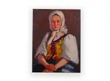 Bohumír Číla, Peasant Woman, 1954, Oil on canvas