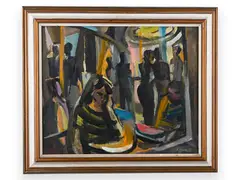 Karel Souček, A Café, 1971, Oil on canvas