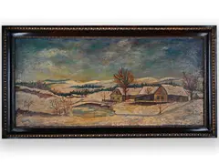 Alois Všetečka, Winter Landscape, 1957, Oil on canvas