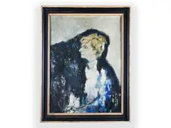 Petr Skácel, Portrait of a Lady, 1970s, Oil on canvas