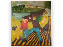 Petr Skácel, Country Brawl, 1971, Oil on canvas