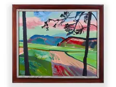 Ladislav Karoušek, In the Fields, 1960s, Oil on canvas