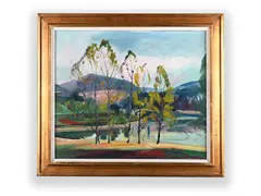 Ladislav Karoušek, Evening at the Dam, 1960s, Oil on canvas