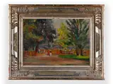 Ludmila Jánská - Durová, Path to Playground, First half of 20th century, Oil on cardboard