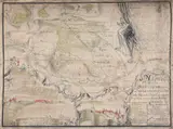 Jozef Kučera, Map of Landscape Near Cheb, 18th century, Ink, watercolor, paper, canvas