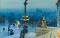 Jaroslav Šetelík, At the Rudolfinum, 1920s, Watercolour on cardboard