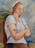 Jaroslav Král, Woman with a Pannier, 1926, Watercolour on paper
