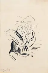 Harvest by Rudolf Kremlička, Around 1920, Ink, paper, sold Mar 2023