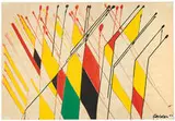 Flags by Alexander Calder, 1964, Gouache and ink on paper, sold Feb 2019