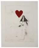 Jim Dine, A Girl and Her Dog I, Etching and aquatint on J. Green Mould Made paper