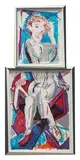 An Image of Gregory (from Moving Focus) by David Hockney, 1984-1985, Lithograph and collage on TGL handmade paper in two parts in the artist's original painted sculptural frames, sold Sep 2018