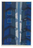 Jun'ichirō Sekino, Blue Rooftops, c. 1969, Color woodblock print on paper