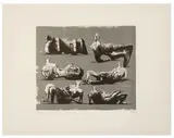 Henry Moore, Six Reclining Figures, 1973, Color lithograph on T.H. Saunders paper