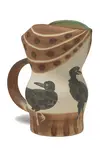 Pablo Picasso, Gothic pitcher with birds, 1953, Turned pitcher of white earthenware clay, decoration in engobes, knife engraved, glaze inside