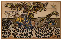 Untitled by Jean Lurçat, c. 1960, Print on fabric panel, sold Sep 2018