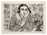 Figure accoudée devant paravent fleuri by Henri Matisse, 1923, Lithograph on paper, sold Sep 2018