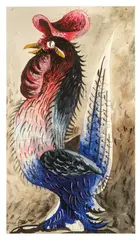 Jean Lurçat, Le Coq, c. 1946, Watercolor, gouache, and graphite on paper
