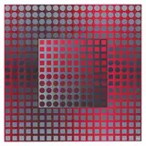 Kanta Zett Red/Grey by Victor Vasarely, 1971, Luran S plastic on aluminum, sold Sep 2018