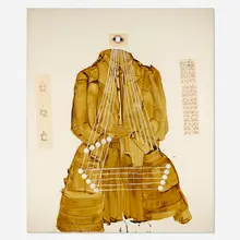 Molloy by James Nares, 1989, oil and collage on paper mounted to linen, sold Mar 2024