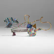 Nancy Graves, Reclining Connected, 1989, enameled iron, copper and bronze