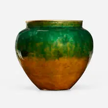 Vase by Tiffany Studios, c. 1900, enameled copper, sold Mar 2024