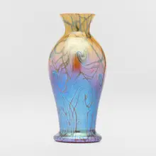 attribution Durand, Tall vase, c. 1930, hand-blown glass
