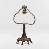 attribution Tiffany Studios, Adjustable harp table lamp base, c. 1910, patinated bronze