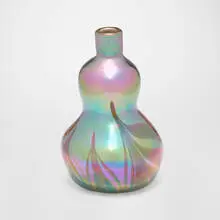 attribution Tiffany Studios, Pulled-feather vase, c. 1900, hand-blown Favrile glass