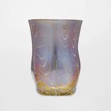 attribution Tiffany Studios, Decorated tumbler, c. 1910, hand-blown Favrile glass